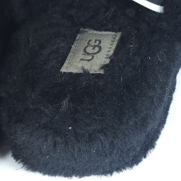 UGG Women's Fluff Yeah Slide US8 Black Fur Slip-On Flat Slippers Shoes - Picture 15 of 16